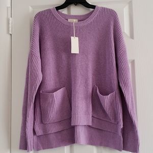 NWOT!! Melloday Lilac Two Pocket Pullover Sweater